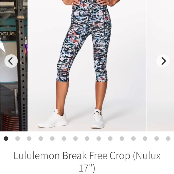 Lululemon Leggings Size 4 Blue Black Crop Break Free Nulux Culture Clash W6AJQS - Picture 4 of 4